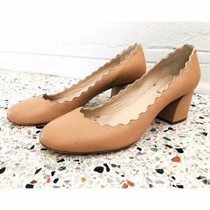 Chloé Lauren Scalloped Leather Pump (Size 5.5 / 6)